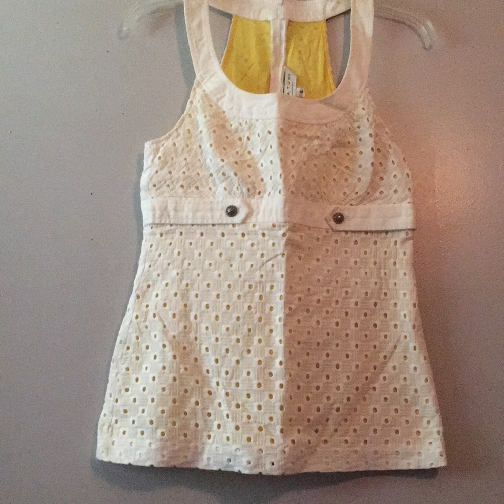 Vintage Trina Turk White Eyelet Cotton Top